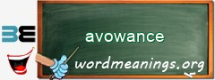WordMeaning blackboard for avowance